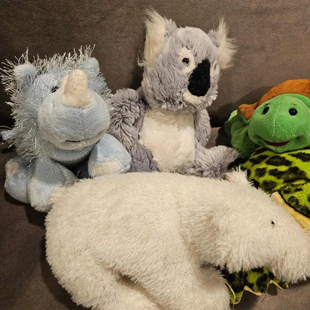 Ganz Webkinz Plush Lot of 7 Koala Polar Bear Bullfrog Turtle Rhino Panda Bear